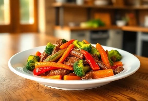 Snelle Mongoolse Biefstuk met Knapperige Groenten in 20 Minuten