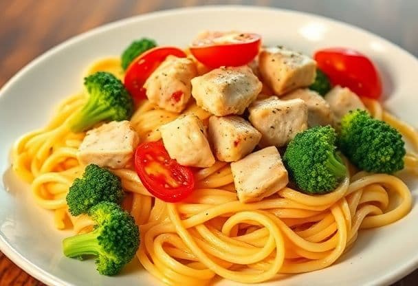 Snelle Pasta met Kip en Groenten