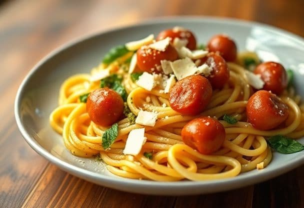 Snel Gekruide Pasta met Knakworst en Pesto in 15 Minuten