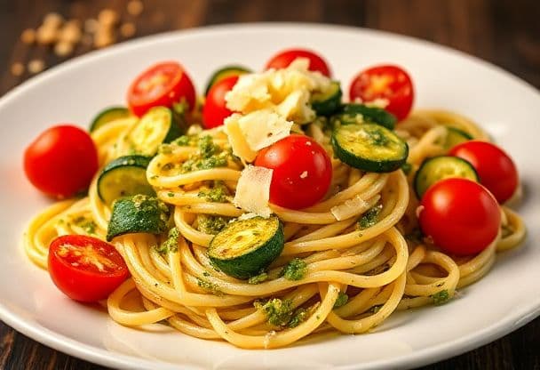 Snelle Pasta met Pesto en Groenten