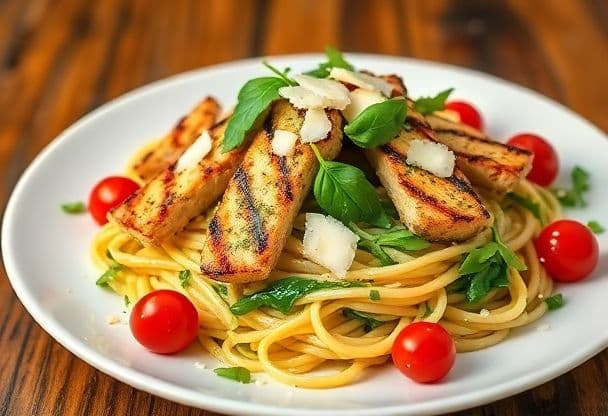 Snelle Pasta Pesto met Kip