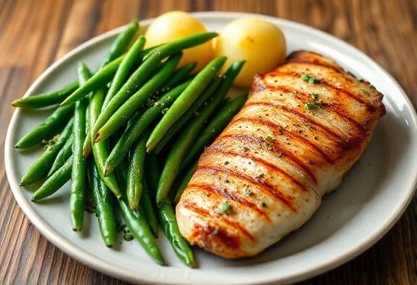 Snelle Sperziebonen, Aardappelen en Kipfilet