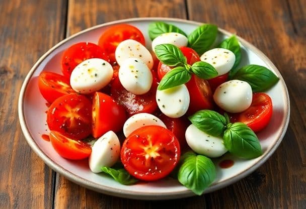 Snelle Tomaat Basilicum Salade