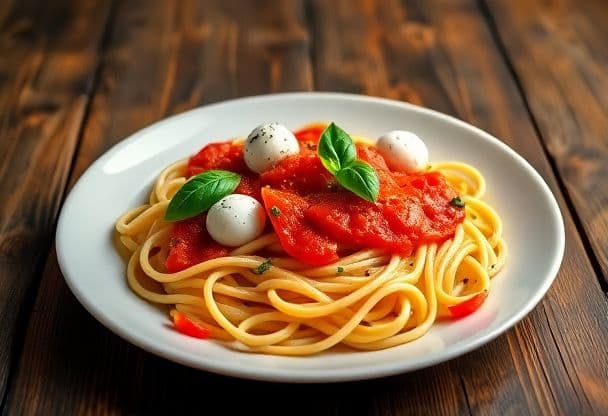 Snelle Tomatenpasta met Basilicum en Mozzarella