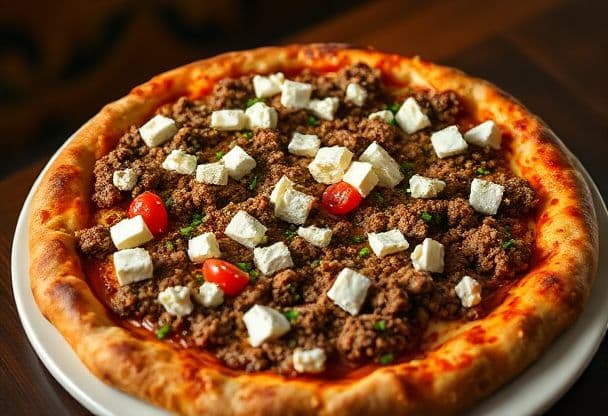 Snelle Turkse Pizza met Gehakt en Feta