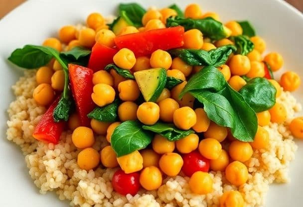 Snelle Vegetarische Kikkererwtenschotel
