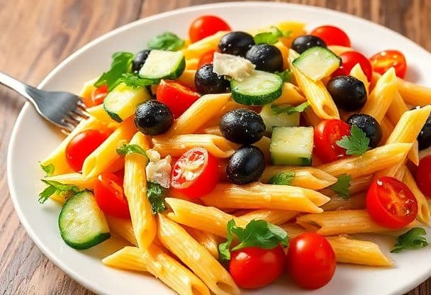 Snelle Vegetarische Pasta Salade
