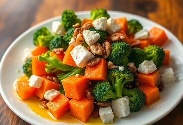 Snelle Zoete Aardappel en Broccoli Salade