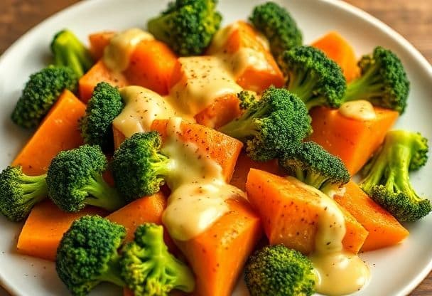 Snelle Zoete Aardappel en Broccoli Schotel