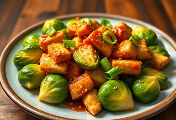 Spruitjes met gochujang en kip
