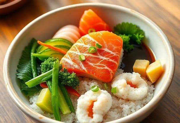 Sushi Bowl met Zalm en Groenten
