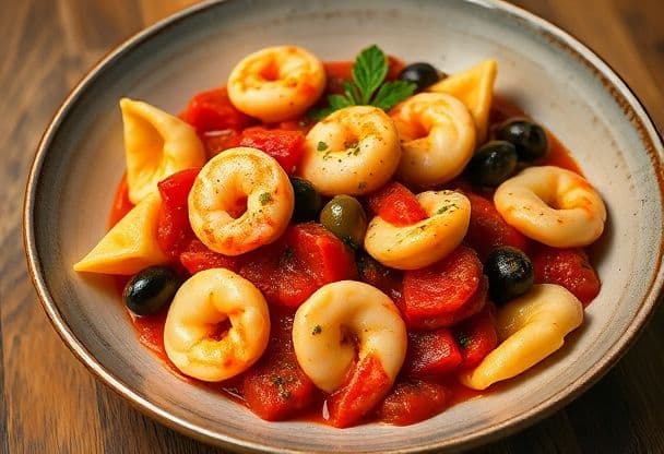 Tortellini met Garnalen in Italiaanse Stijl