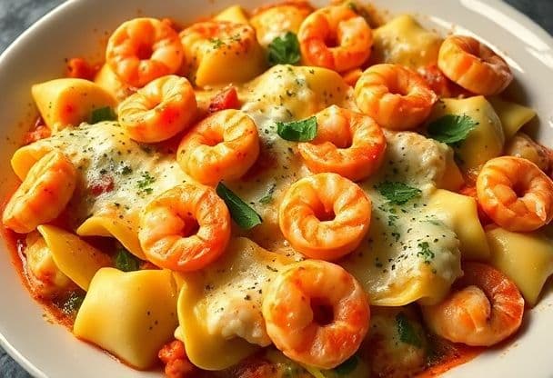 Tortellini Ovenschotel met Garnalen