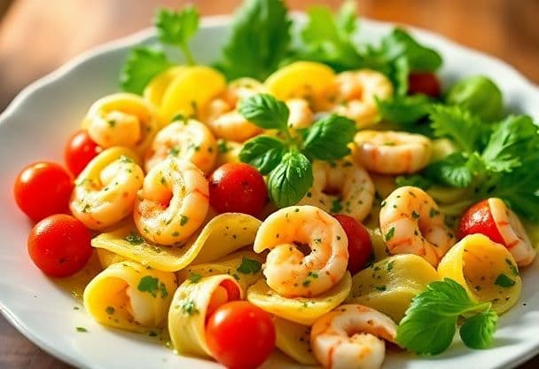 Tortellini met Garnalen en Pesto