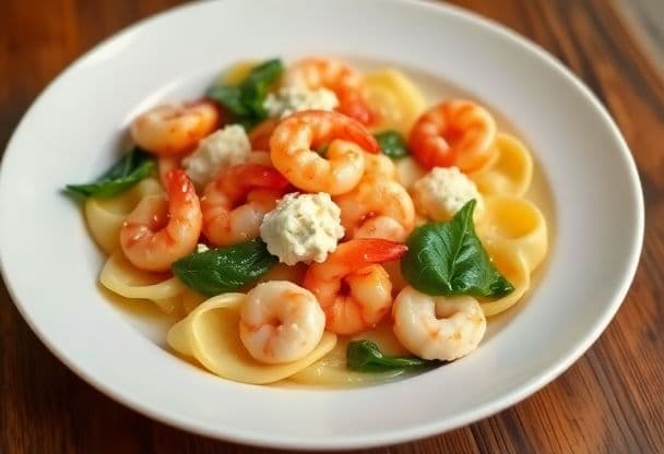 Tortellini met Garnalen en Roomkaas