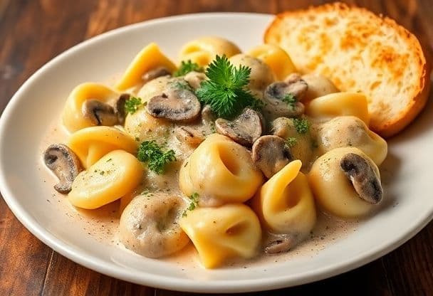 Tortellini in Romige Paddenstoelensaus