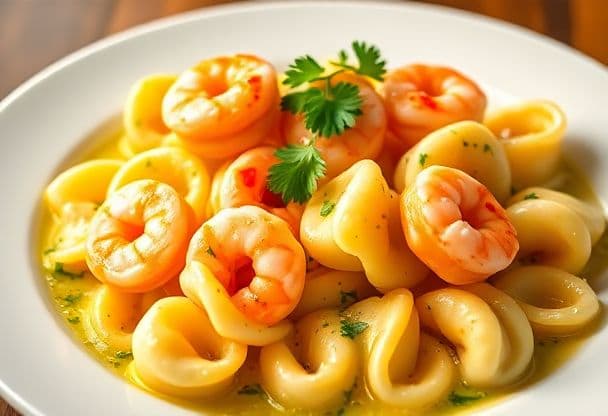 Tortellini met Garnalen en Knoflook
