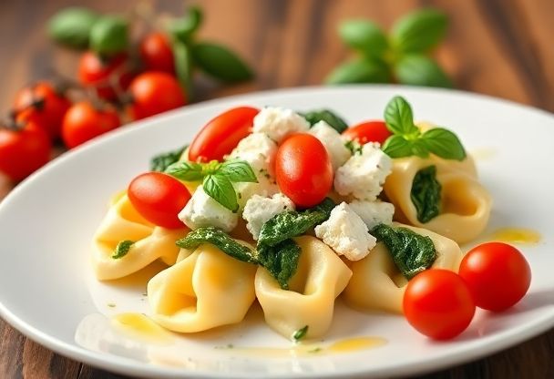 Tortellini met Spinazie en Feta