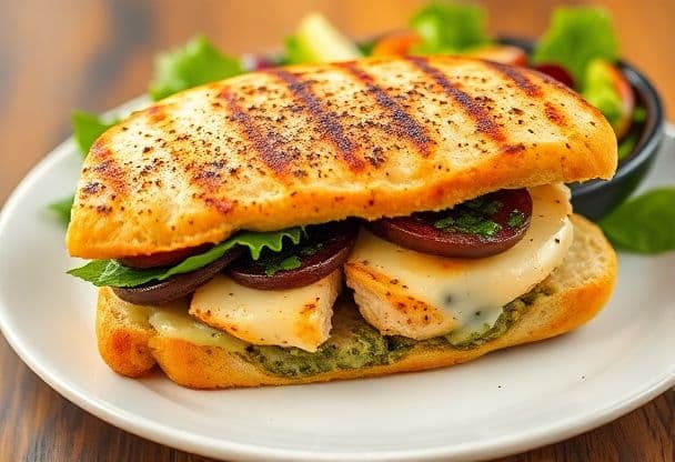 Tosti met Kip en Pesto in Ciabatta