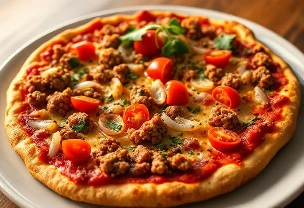 Turkse Pizza met Gehakt en Specerijen