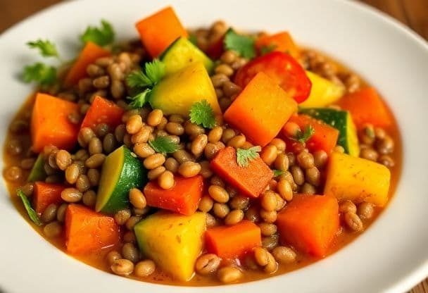 Vegetarische Groenteschotel met Linzen