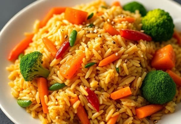Vegetarische Rijstschotel met Groenten