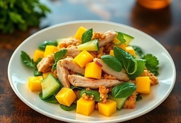 Vietnamese Kip Salade met Mango