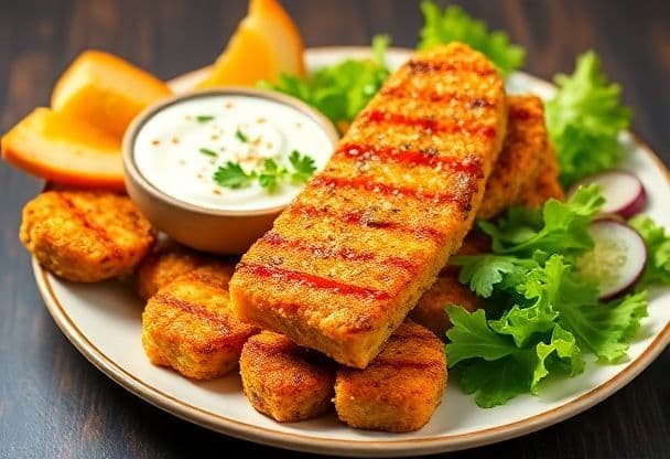 Vissticks met Kruidige Yoghurt Dip