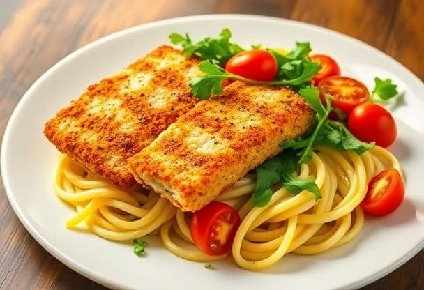 Vissticks met Pesto Pasta