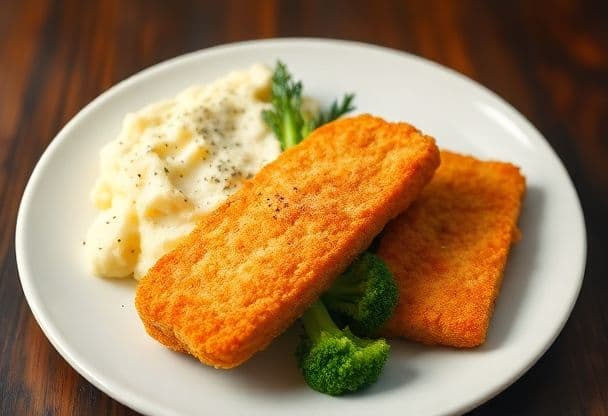 Vissticks met Broccoli en Aardappelpuree