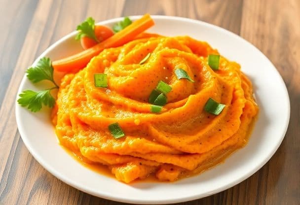 Wortelstamppot met Zoete Aardappel