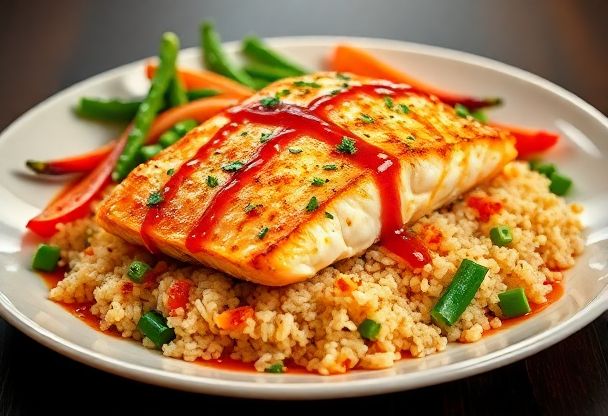Zalm Gochujang Rijstschotel