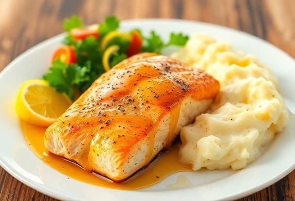 Zalm in de oven met aardappelpuree