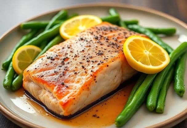 Zalmfilet met Sperziebonen en Citroen