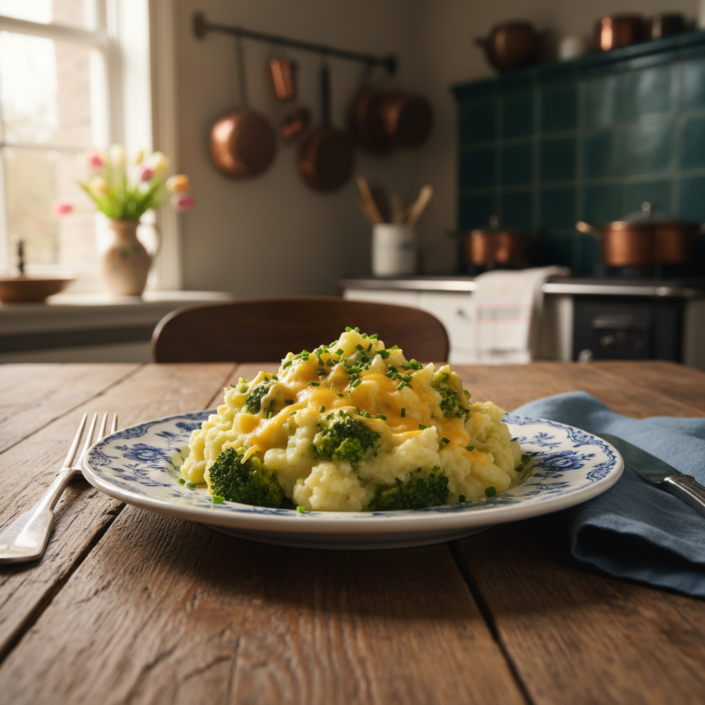 Aardappelpuree met Broccoli en Kaas