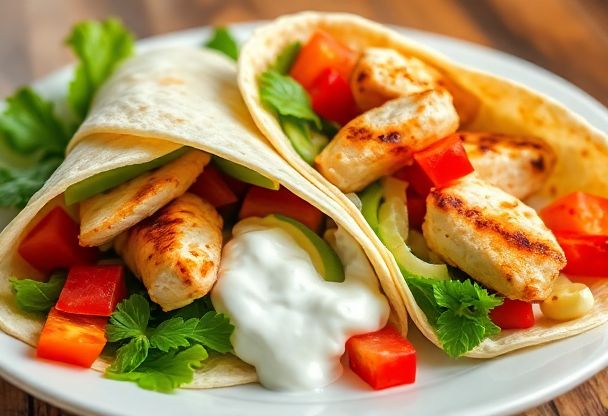 Snelle Gezonde Wraps met Avocado en Gegrilde Kip