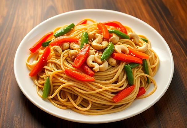 Authentieke Bami met Cashew Noten op de Traditionele Manier