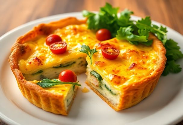 Knapperige Quiche uit de Oven met Kaas en Eieren