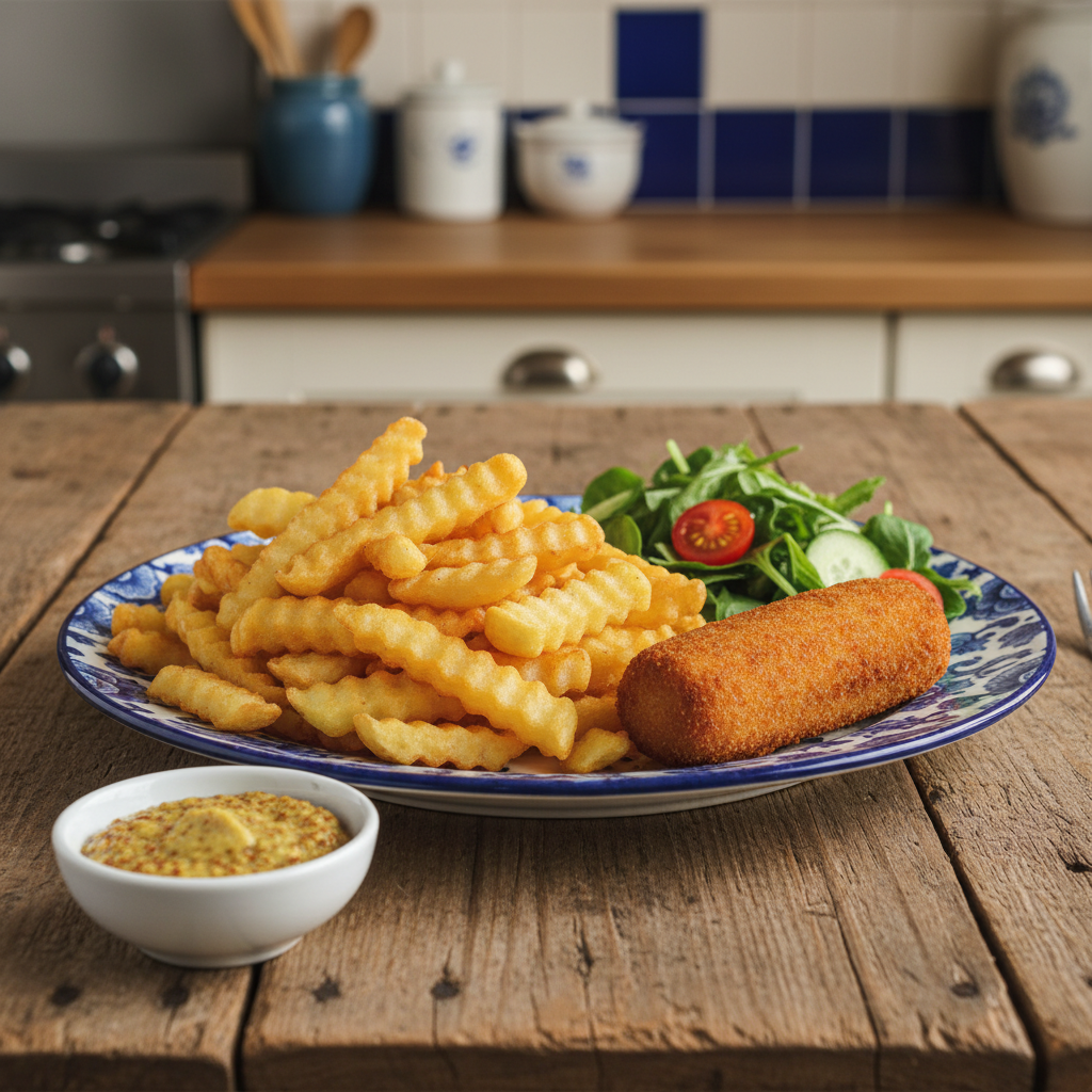 Authentieke Friet met Kroket op de Hollandse Manier