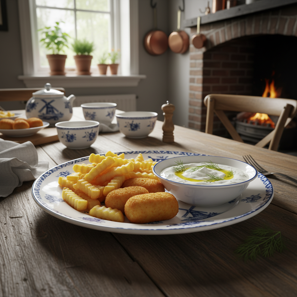 Heerlijke Kroket met Verse Tzatziki en Friet