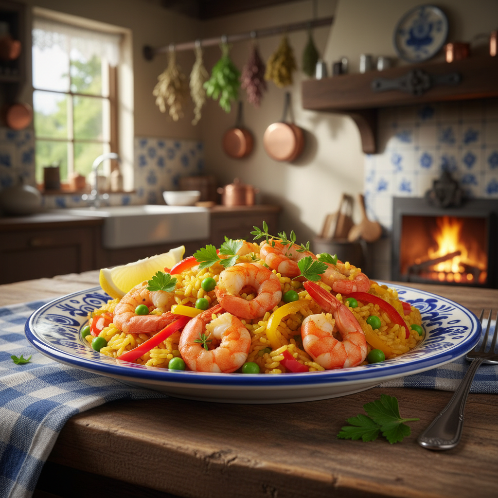 Verse Garnalen Paella voor een Smaakvolle Maaltijd