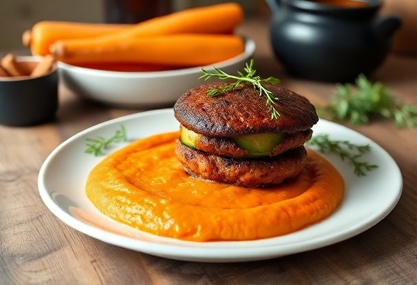 Gezonde Wortelpuree met Courgette Hamburger in 30 Minuten