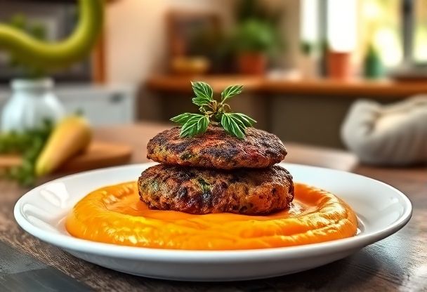 Gezonde Wortelpuree met Verse Kruiden Hamburger in 25 Minuten