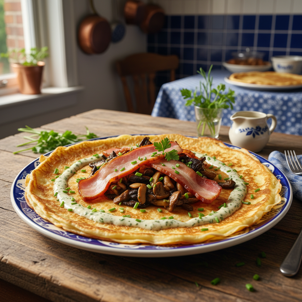 Heerlijke Pannenkoeken met Spek en Champignons in 20 Minuten