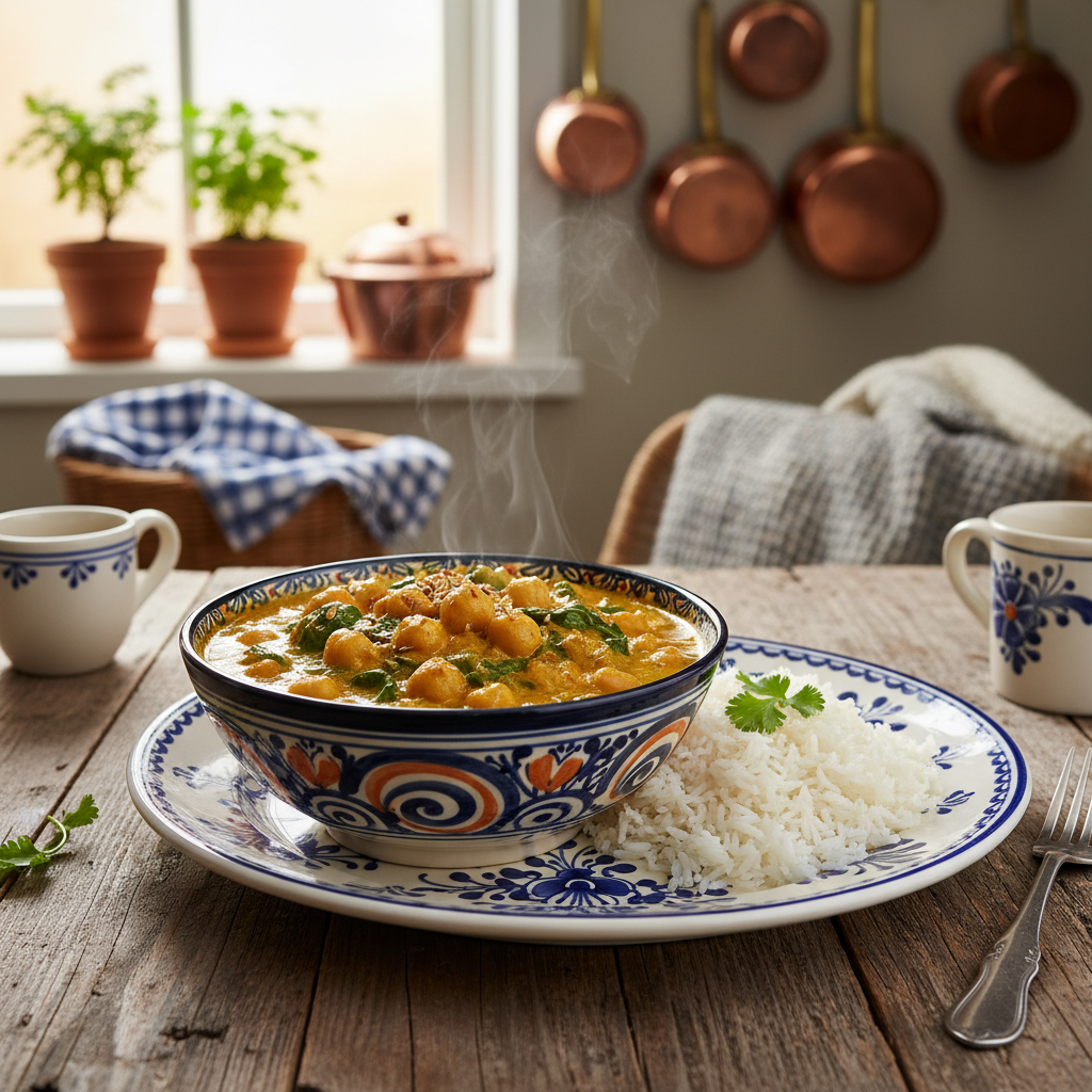 Kikkererwten Curry met Spinazie