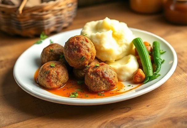 Knapperige Gehaktballen Frituren met Verse Kruiden
