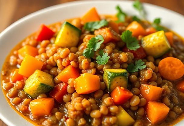 Vegetarische Groenteschotel met Linzen