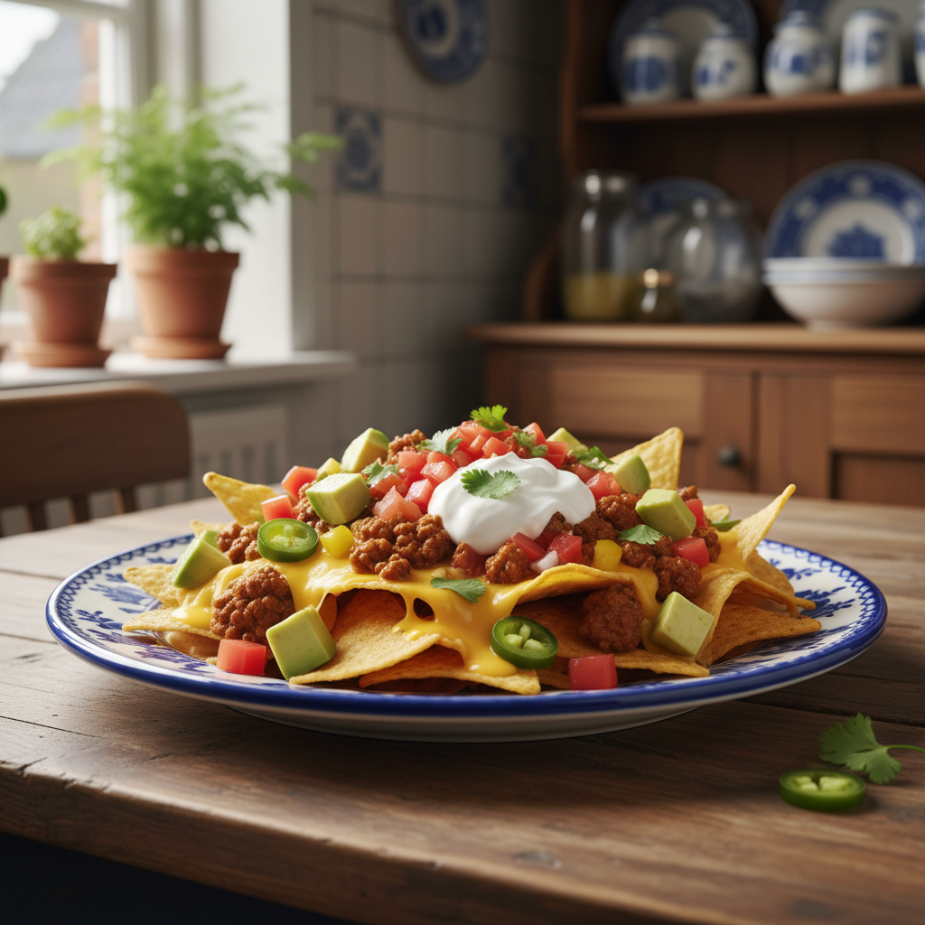 Romige Nacho Bowl met Avocado en Gesmolten Kaas