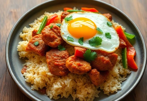 Nasi Goreng met Kruidige Gemarineerde Kip