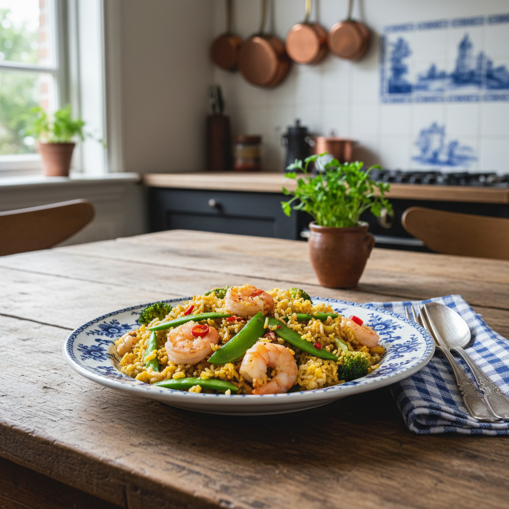 Nasi met Garnalen en Groenten
